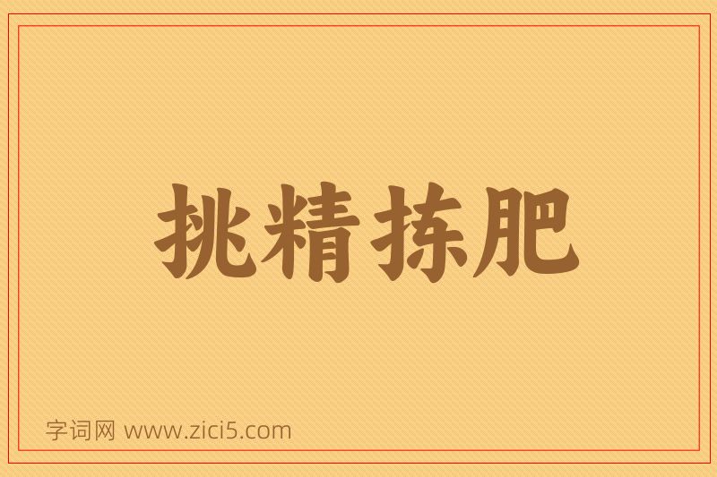 成语挑精拣肥图片