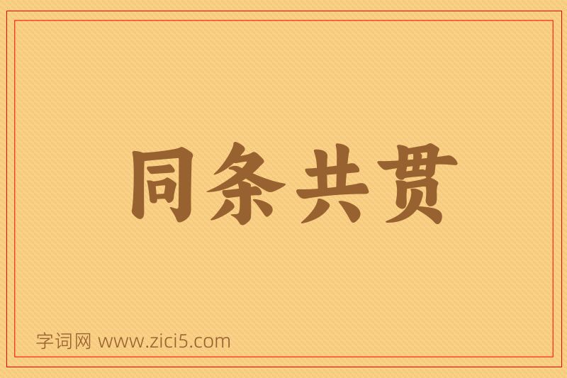 成语同条共贯图片