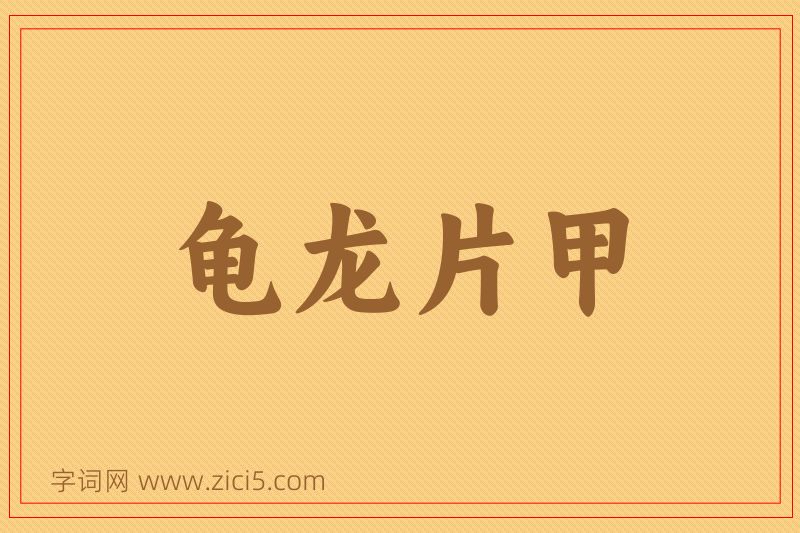 成语龟龙片甲图片