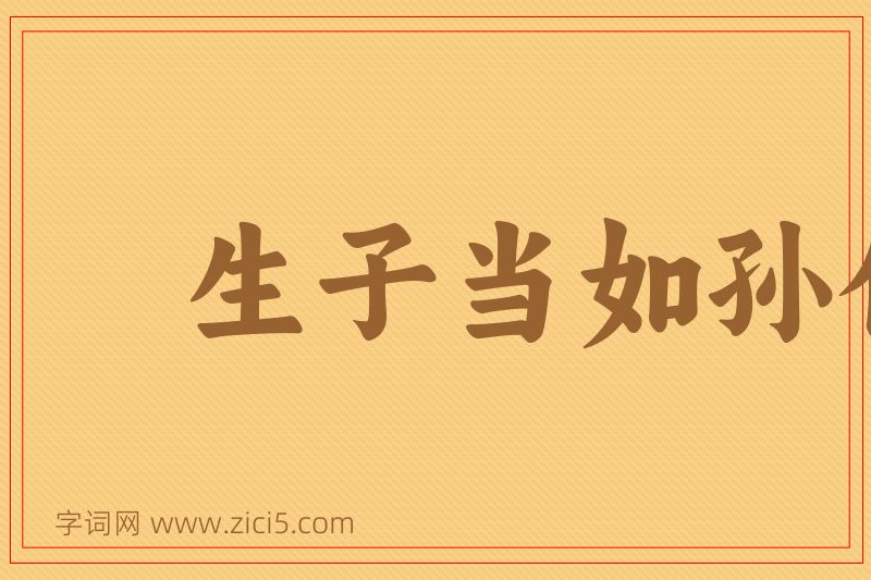 成语生子当如孙仲谋图片