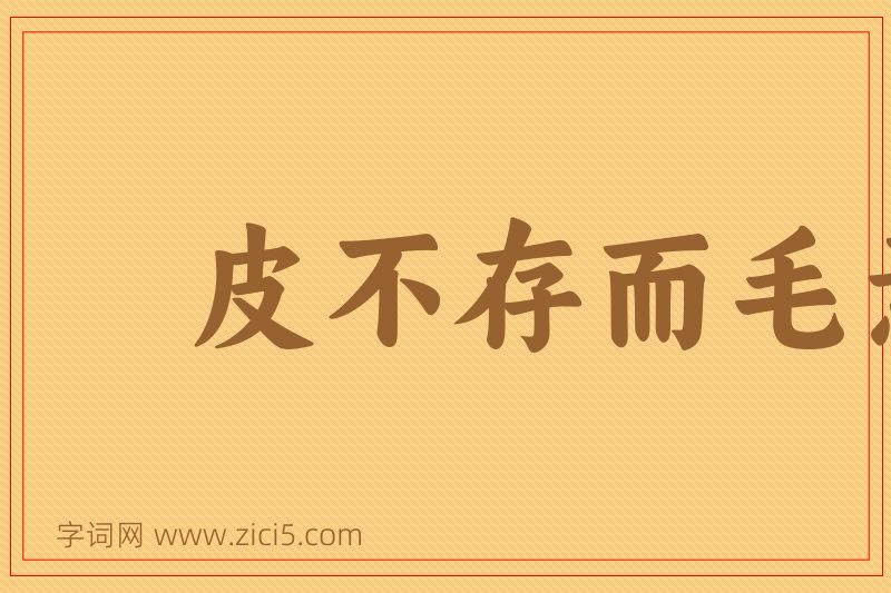 成语皮不存而毛焉附图片