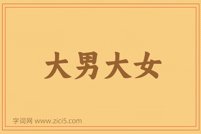成语大男大女图片