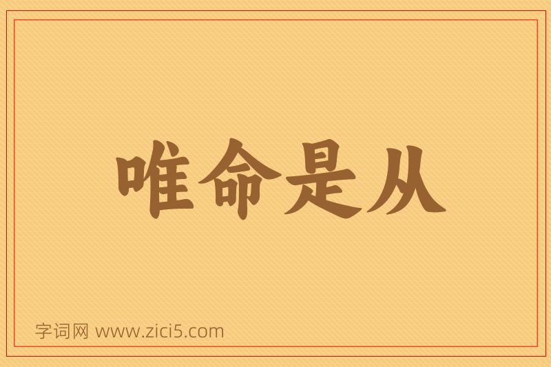 成语唯命是从图片