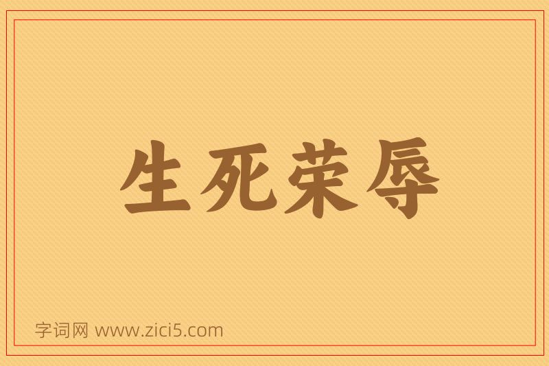 成语生死荣辱图片