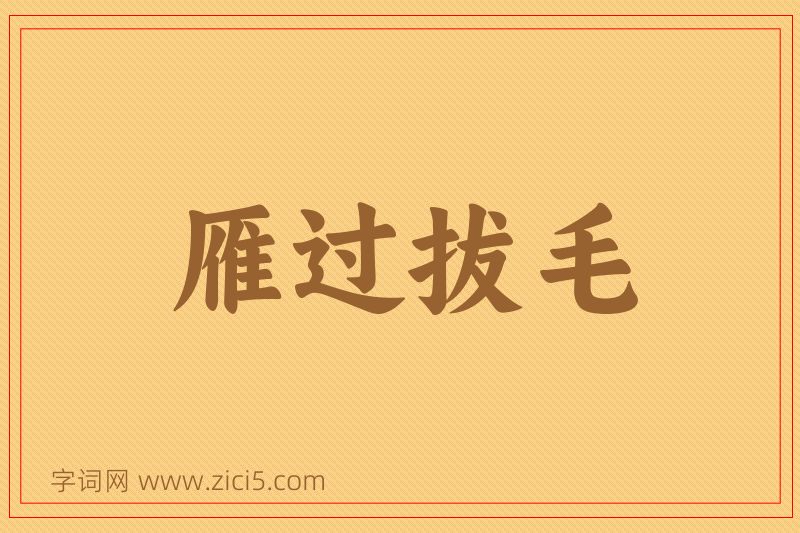 成语雁过拔毛图片