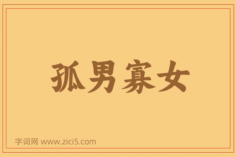 成语孤男寡女图片