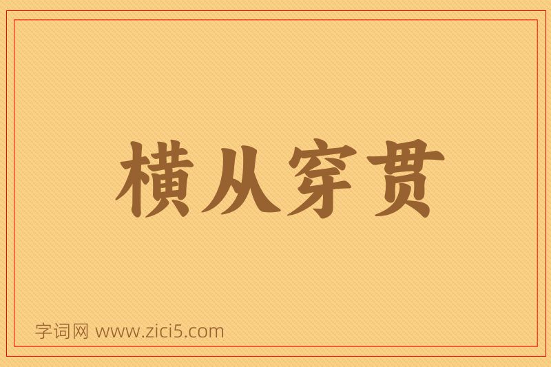 成语横从穿贯图片
