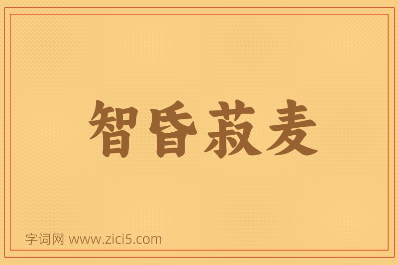 成语智昏菽麦图片