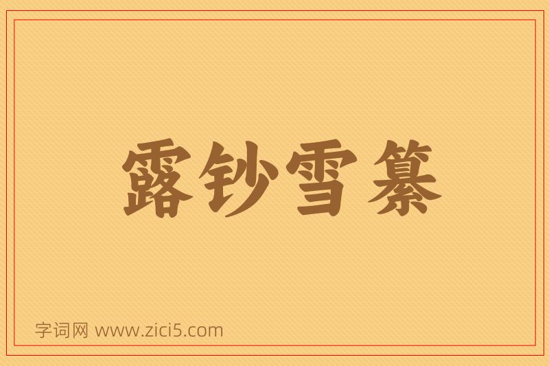 成语露钞雪纂图片