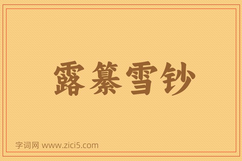 成语露纂雪钞图片