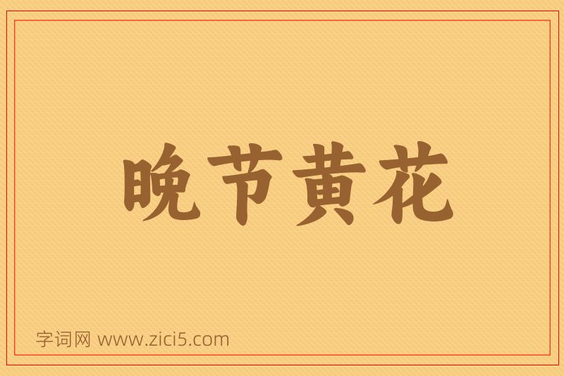 成语晚节黄花图片