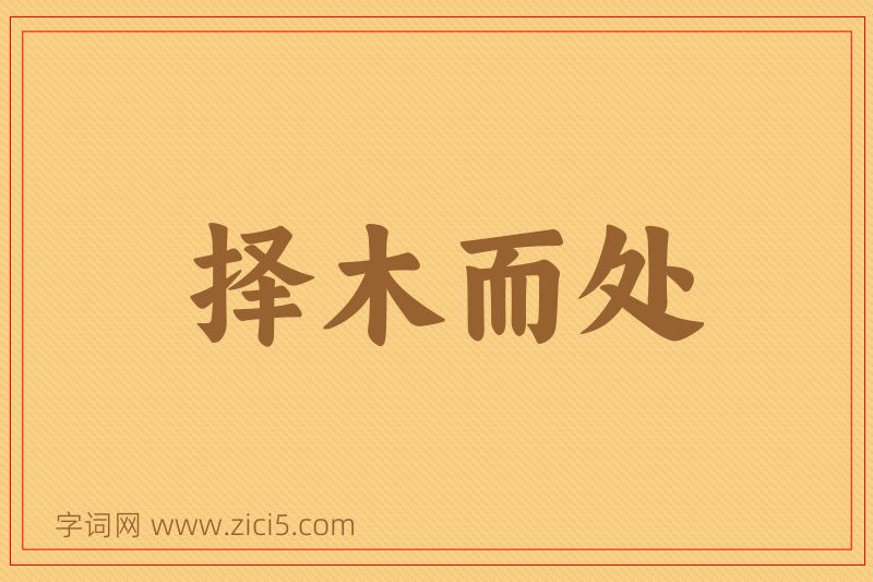 成语择木而处图片