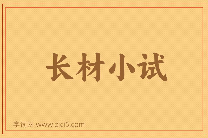 成语长材小试图片