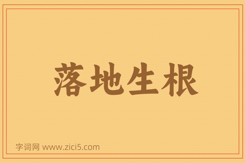 成语落地生根图片