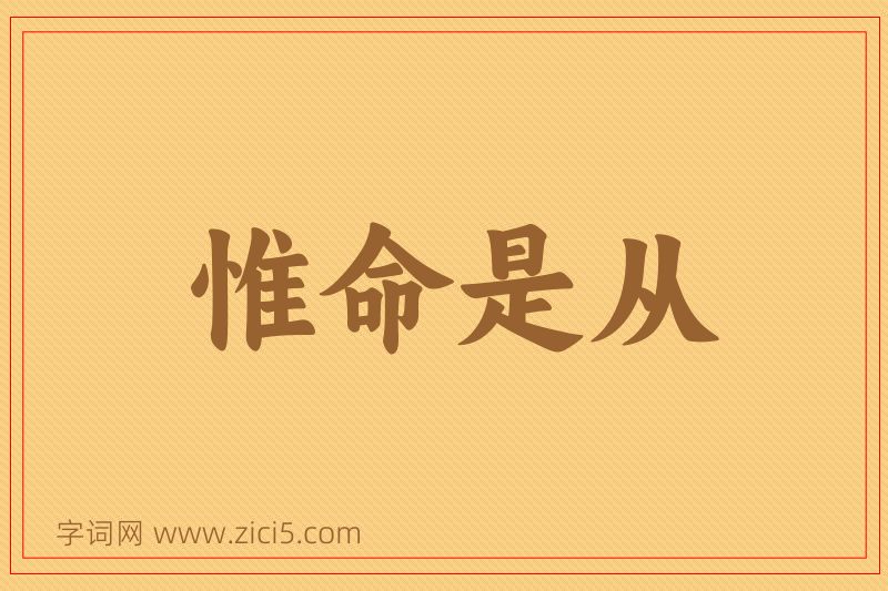 成语惟命是从图片