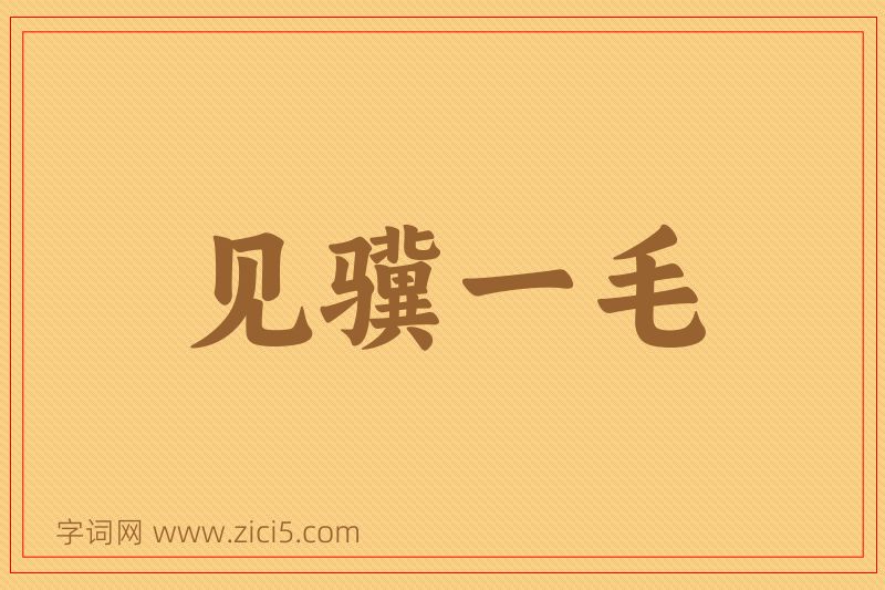 成语见骥一毛图片