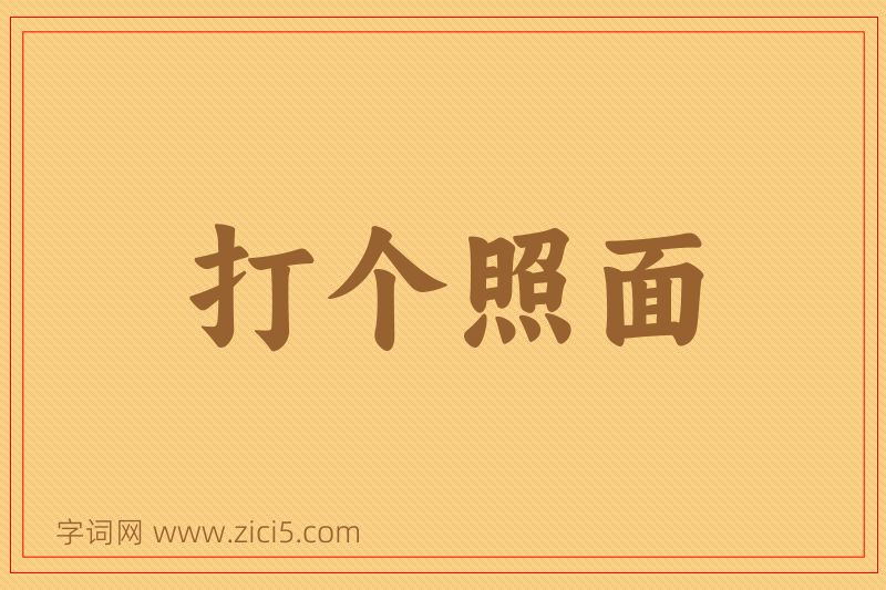 成语打个照面图片