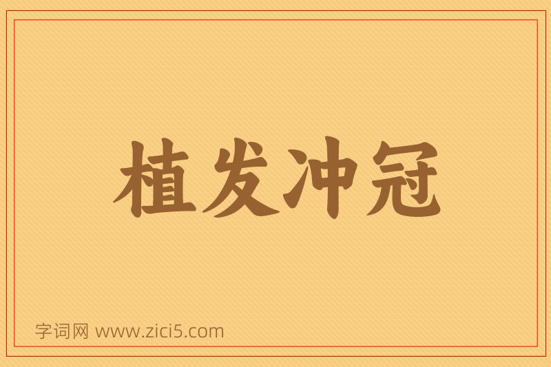 成语植发冲冠图片