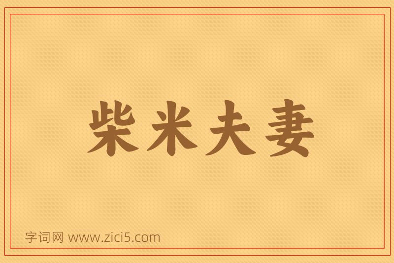 成语柴米夫妻图片