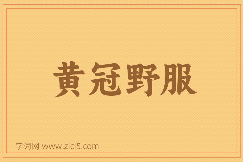 成语黄冠野服图片