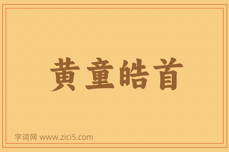 成语黄童皓首图片