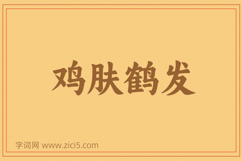 成语鸡肤鹤发图片