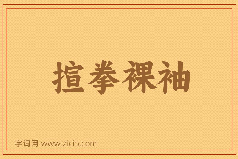 成语揎拳裸袖图片