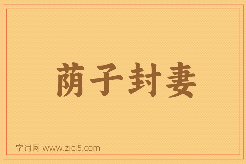 成语荫子封妻图片