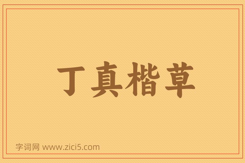 成语丁真楷草图片