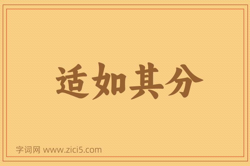 成语适如其分图片