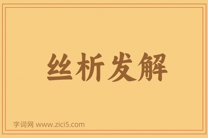 成语丝析发解图片