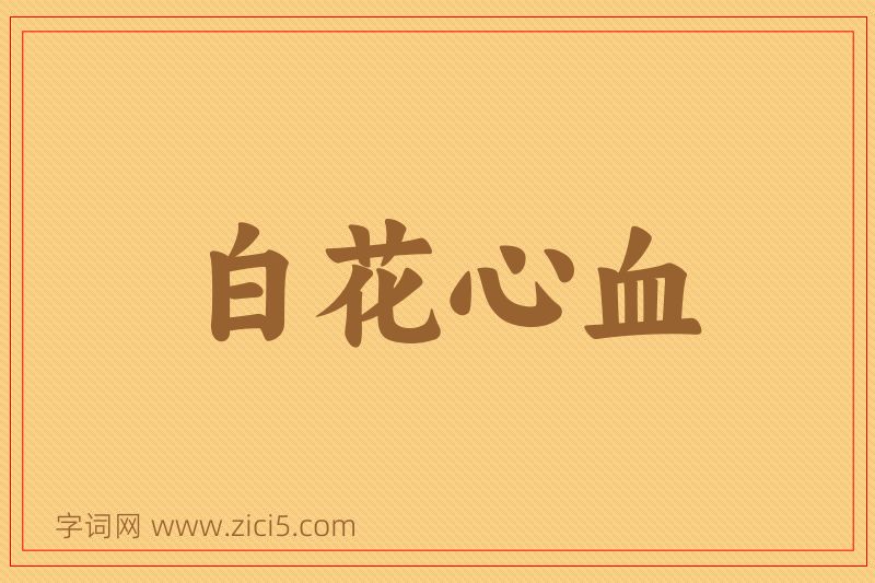 成语白花心血图片