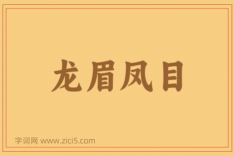 成语龙眉凤目图片
