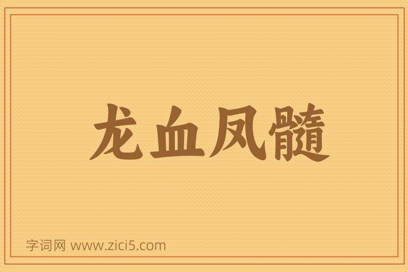 成语龙血凤髓图片