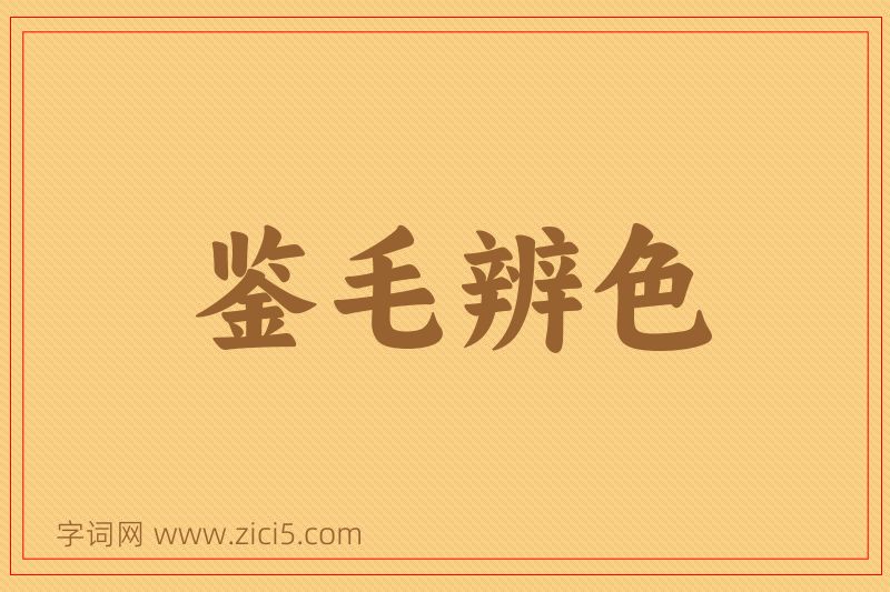 成语鉴毛辨色图片