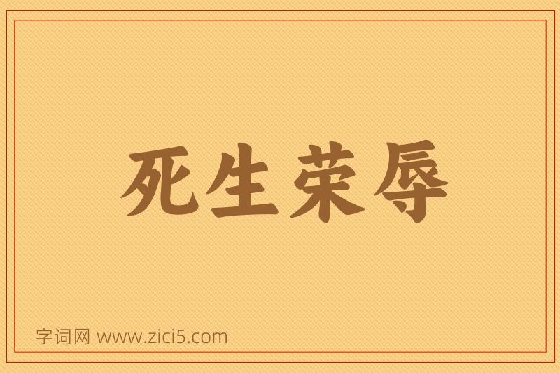 成语死生荣辱图片