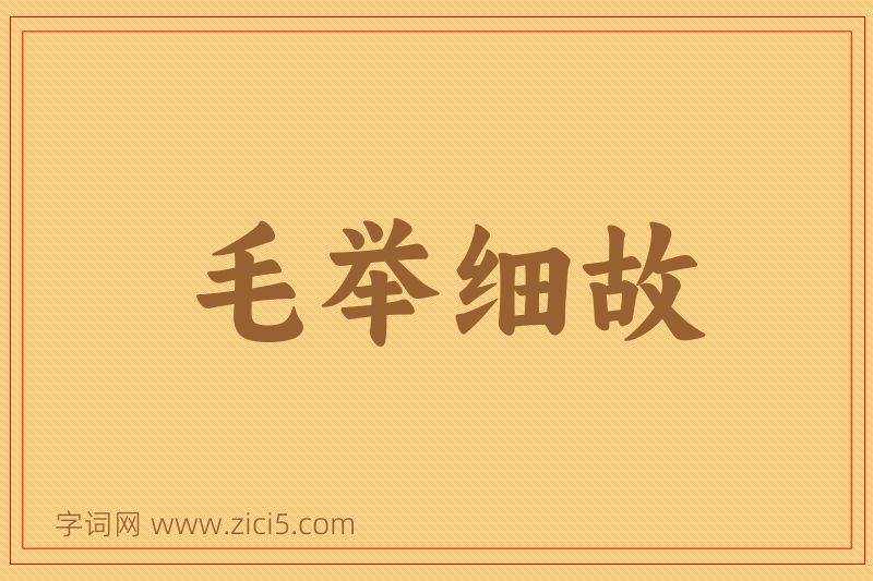 成语毛举细故图片
