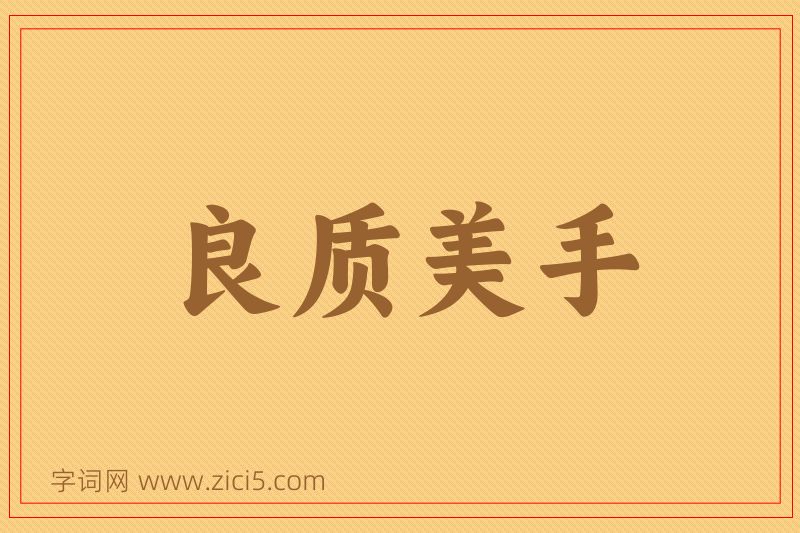 成语良质美手图片