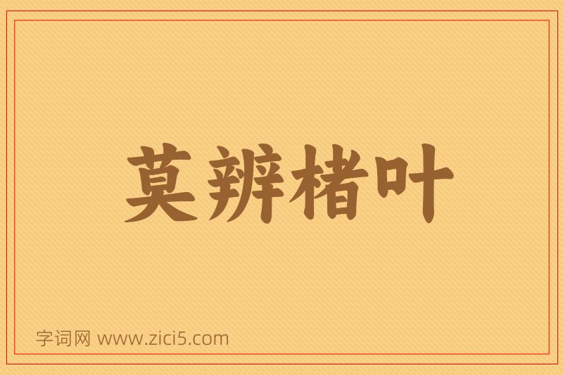 成语莫辨楮叶图片