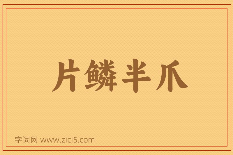 成语片鳞半爪图片