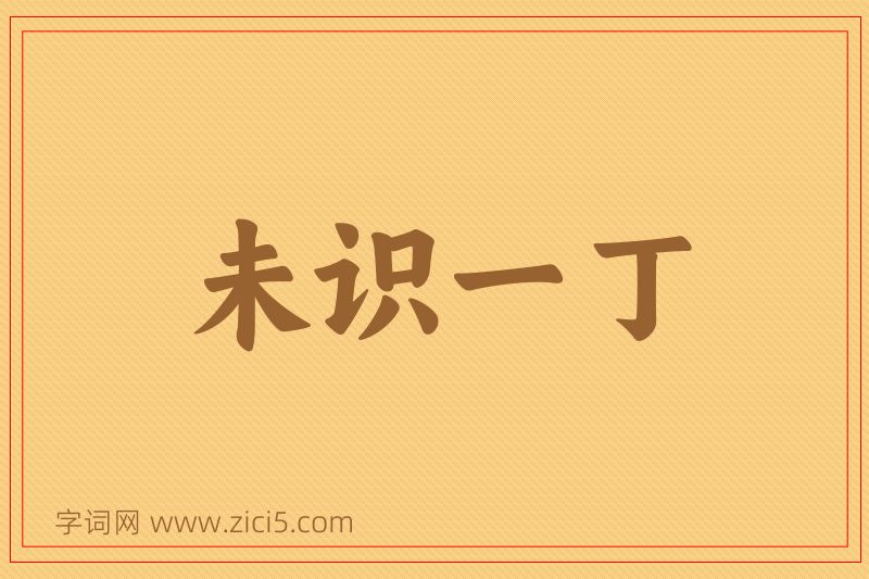 成语未识一丁图片