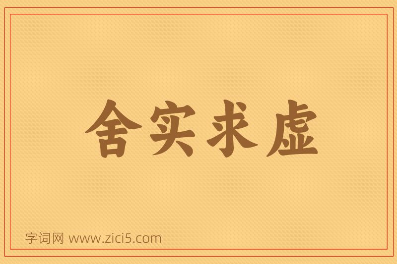 成语舍实求虚图片
