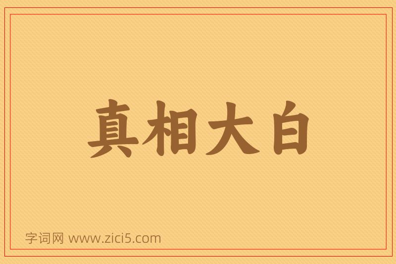 成语真相大白图片