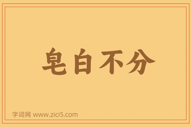 成语皂白不分图片