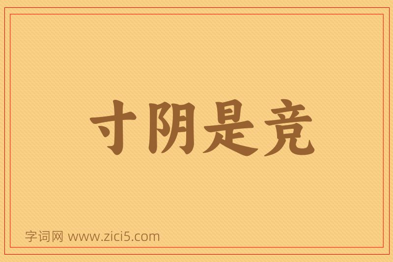 成语寸阴是竞图片