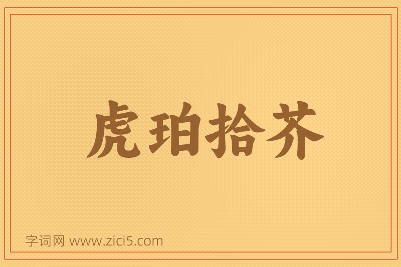 成语虎珀拾芥图片
