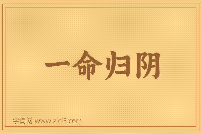 成语一命归阴图片