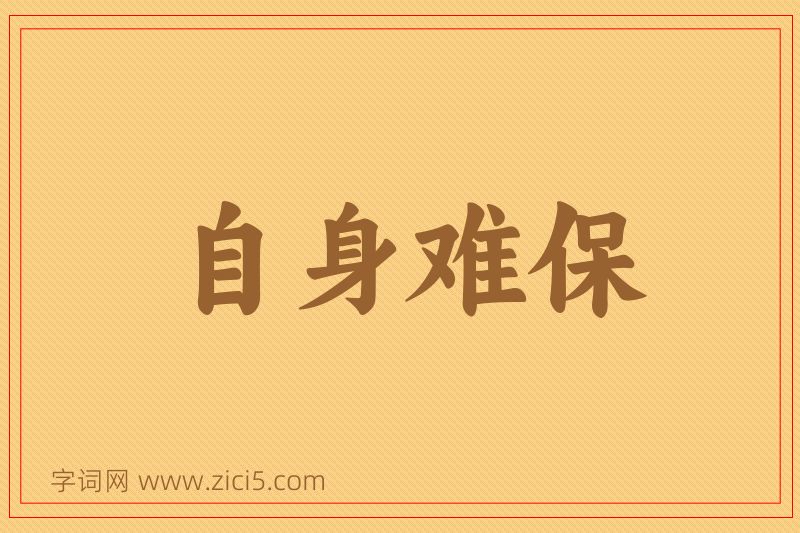 成语自身难保图片