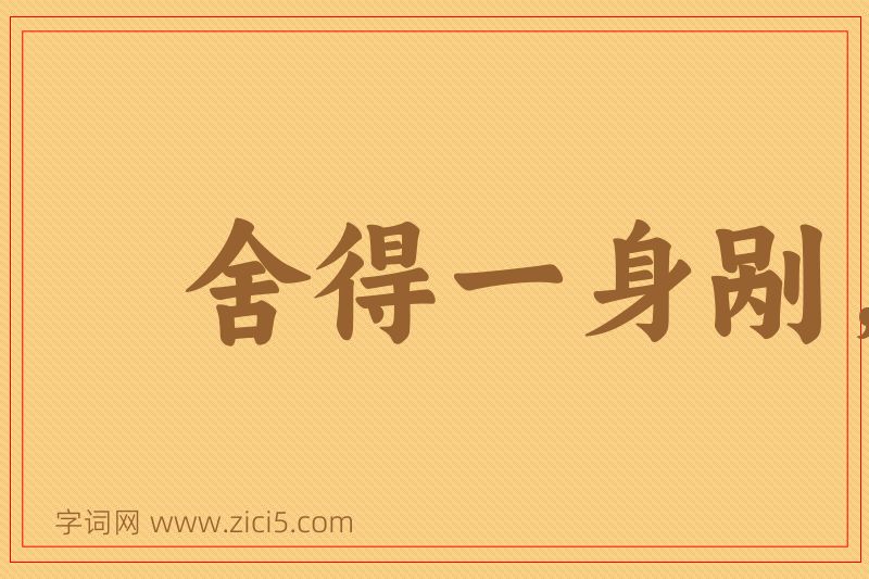 成语舍得一身剐，敢把皇帝拉下马图片