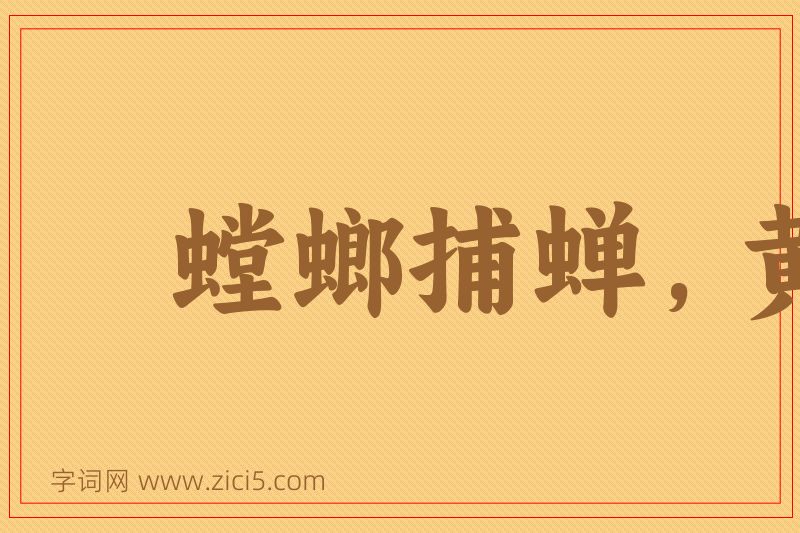 成语螳螂捕蝉，黄雀在后图片